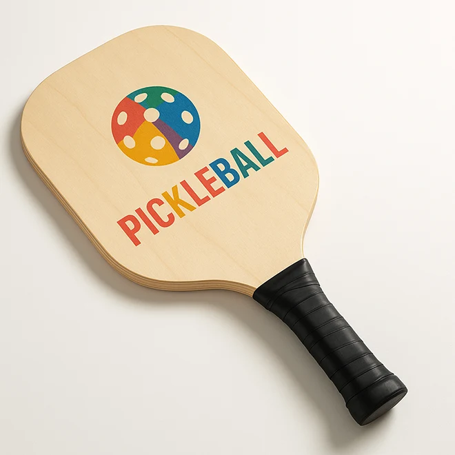 custom wooden pickleball paddle with priting - 123