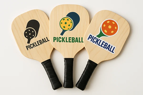 logo and graphic printing on wooden pickleball paddles - 111