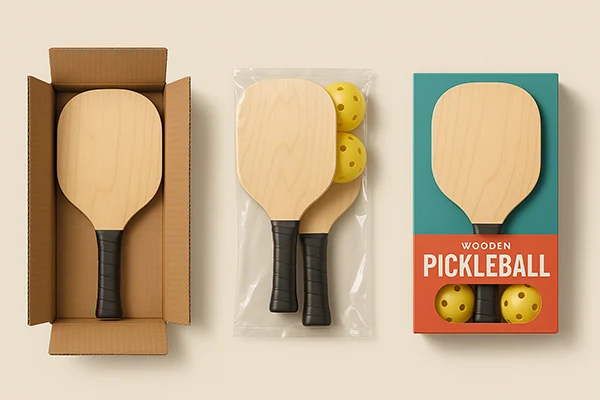 wooden pickleball paddle packaging and bundling options - 111