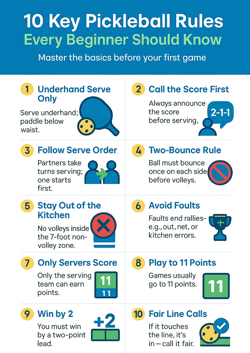 10 pickleball rules infographic 10 pickleball rules infographic