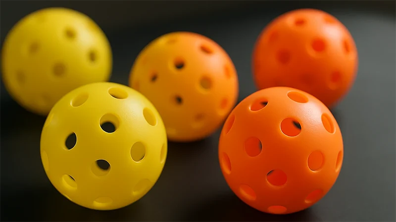 indoor and outdoor pickleball balls on the table - 2