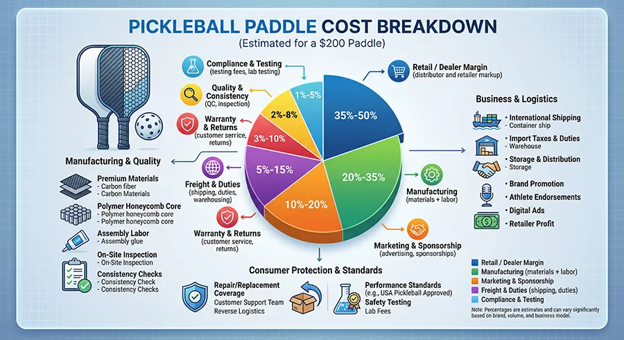 detailed cost breakdown infographic for pickleball paddles - 1
