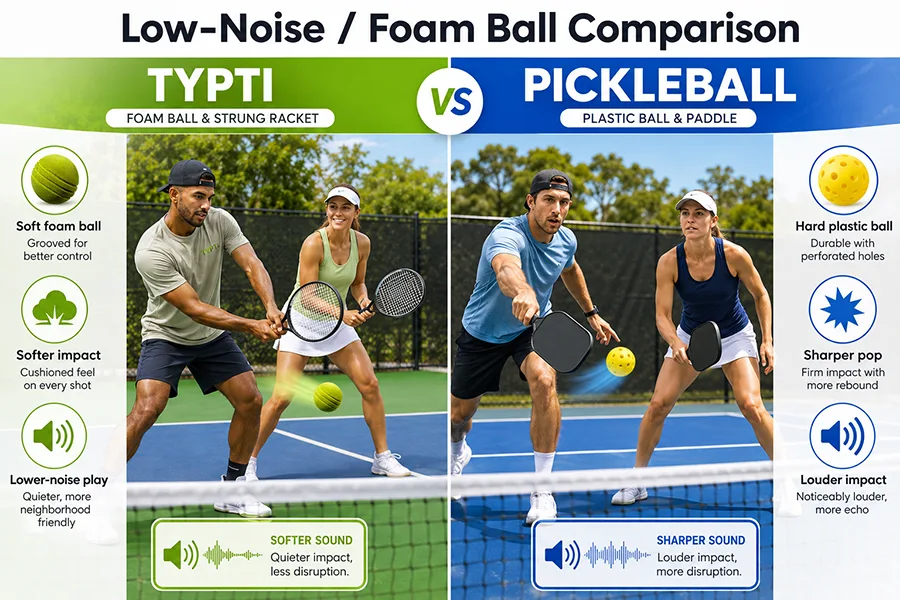 typti foam ball vs pickleball noise comparison - 1